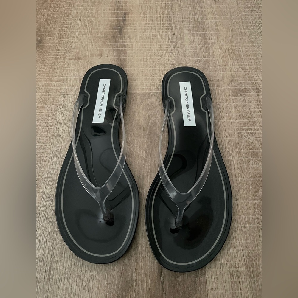 Christopher Esber Black and Clear Women's Sandals